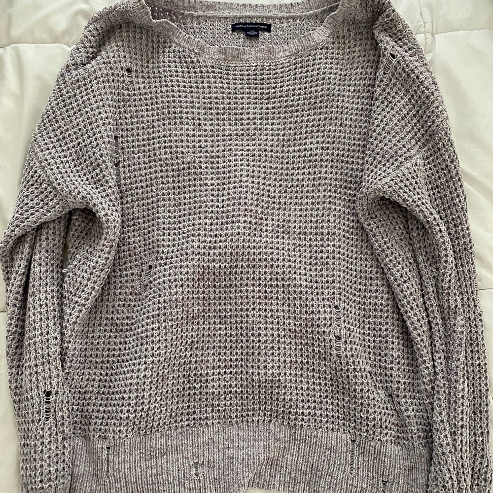 Lilac Distressed Sweater